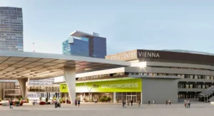 Baukongress im Austria Center Eingangsbereich