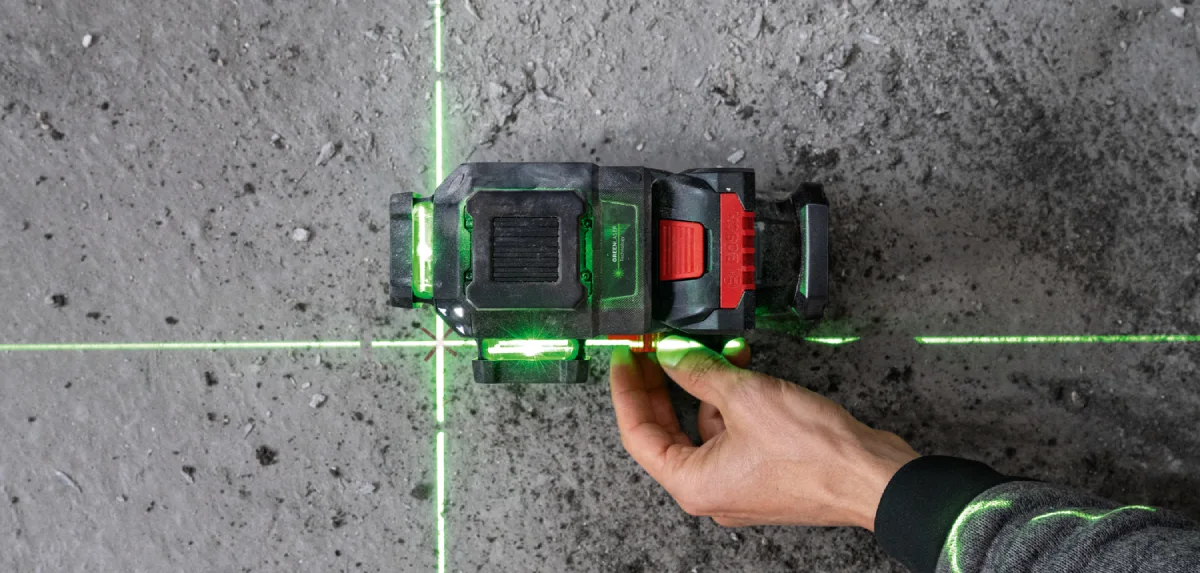 EXPERT EXLL18V-120-33CG erlaubt die Feineinstellung des Drehpunktes