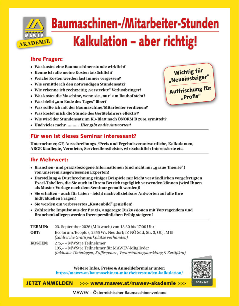 MAWEV Seminar Baumasch-Mitarb-Std-Kalk 2026_Baublatt.indd