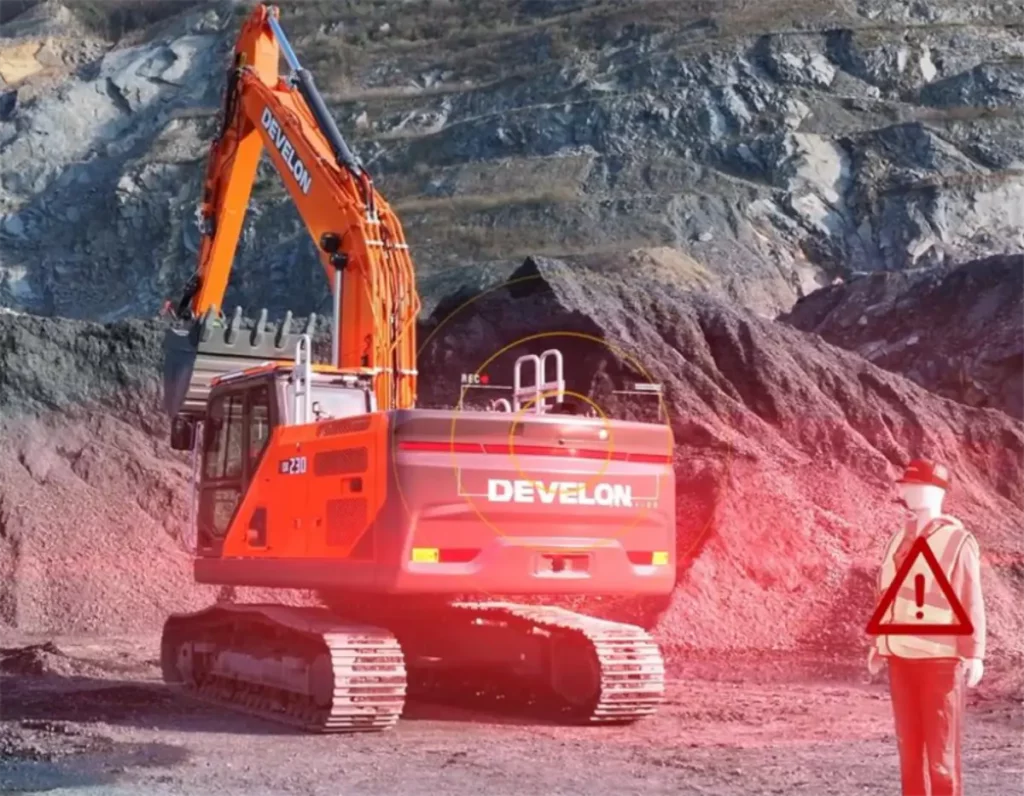 Develon Raupenbagger mit E-Stop-System