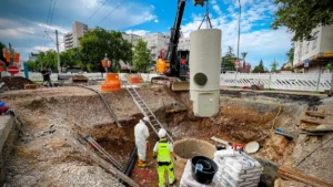 Komplexe Baustelle in Freiburg